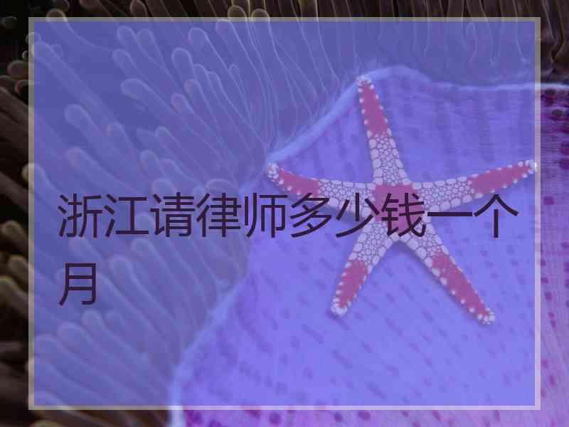 浙江请律师多少钱一个月