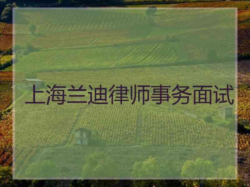 上海兰迪律师事务面试