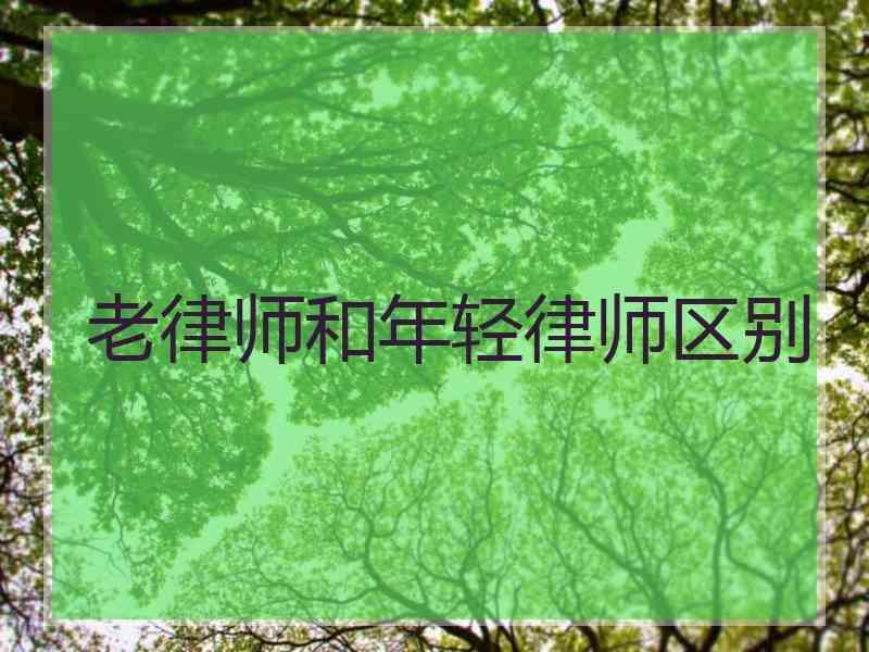 老律师和年轻律师区别