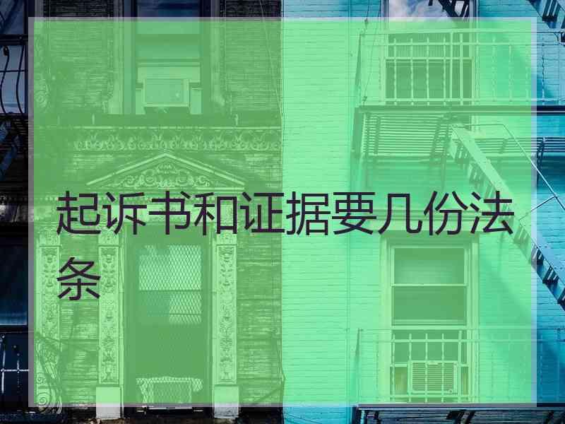 起诉书和证据要几份法条