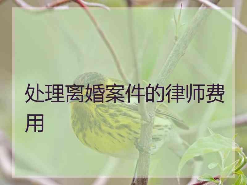 处理离婚案件的律师费用