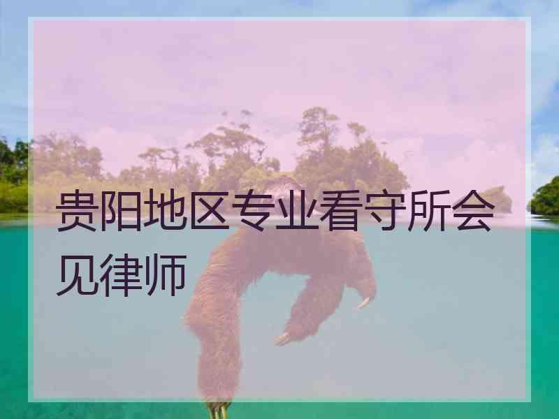 贵阳地区专业看守所会见律师