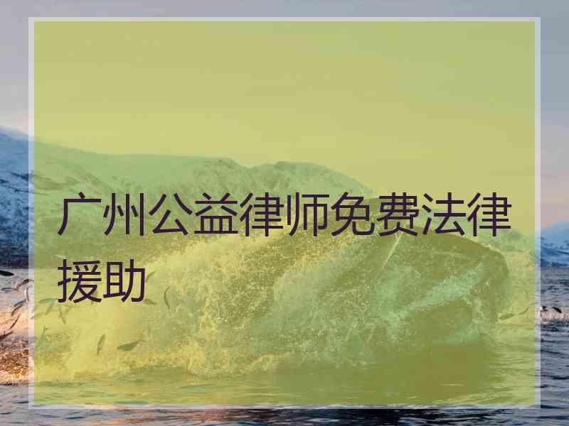 广州公益律师免费法律援助