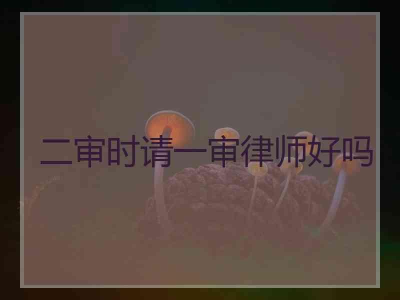 二审时请一审律师好吗