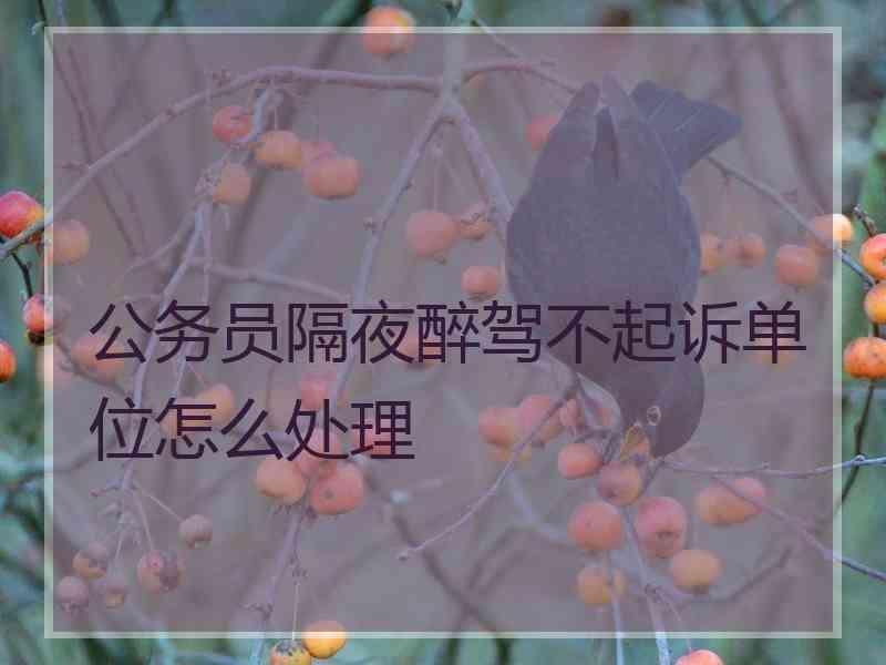 公务员隔夜醉驾不起诉单位怎么处理