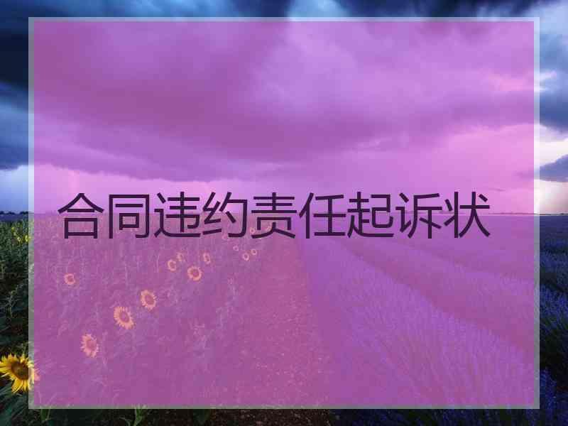 合同违约责任起诉状