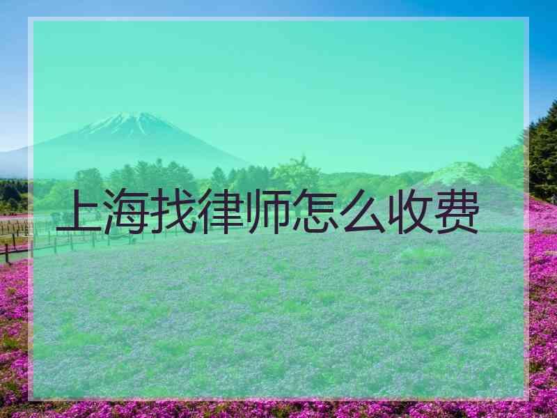 上海找律师怎么收费