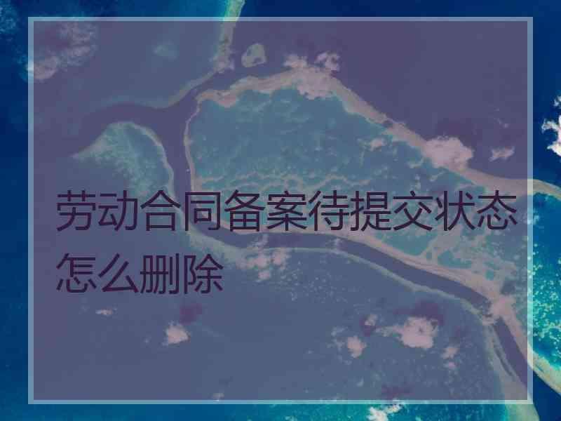 劳动合同备案待提交状态怎么删除