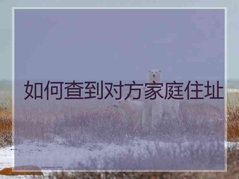 如何查到对方家庭住址