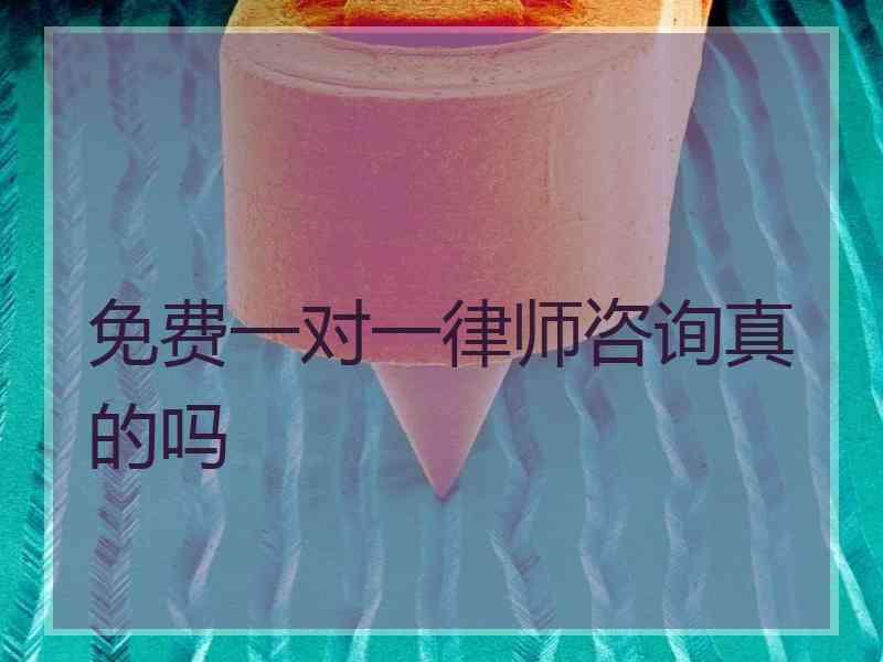 免费一对一律师咨询真的吗