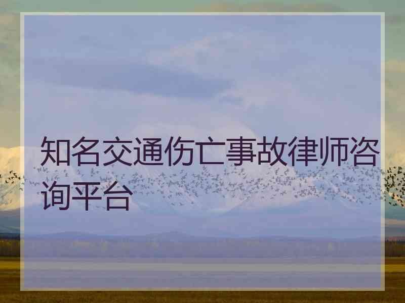 知名交通伤亡事故律师咨询平台