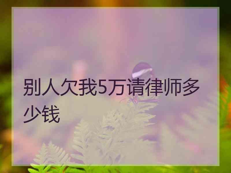 别人欠我5万请律师多少钱