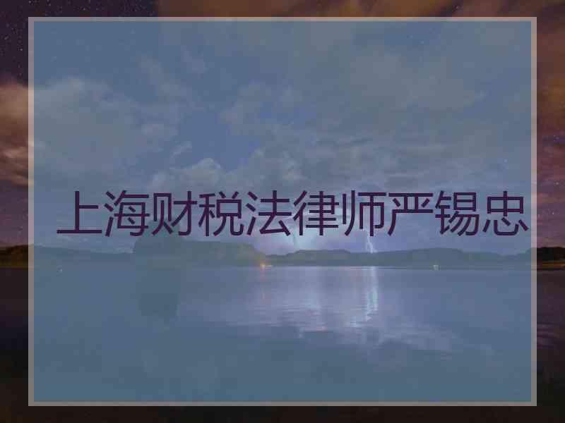 上海财税法律师严锡忠