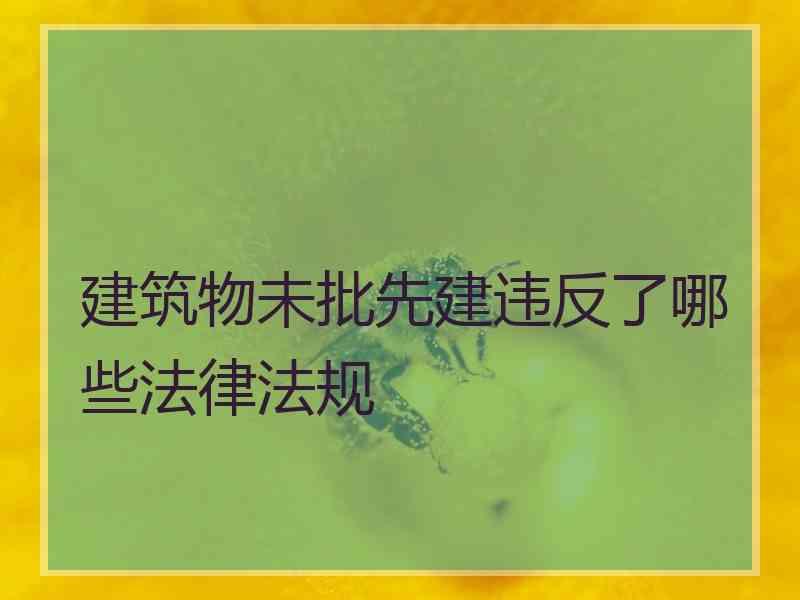 建筑物未批先建违反了哪些法律法规