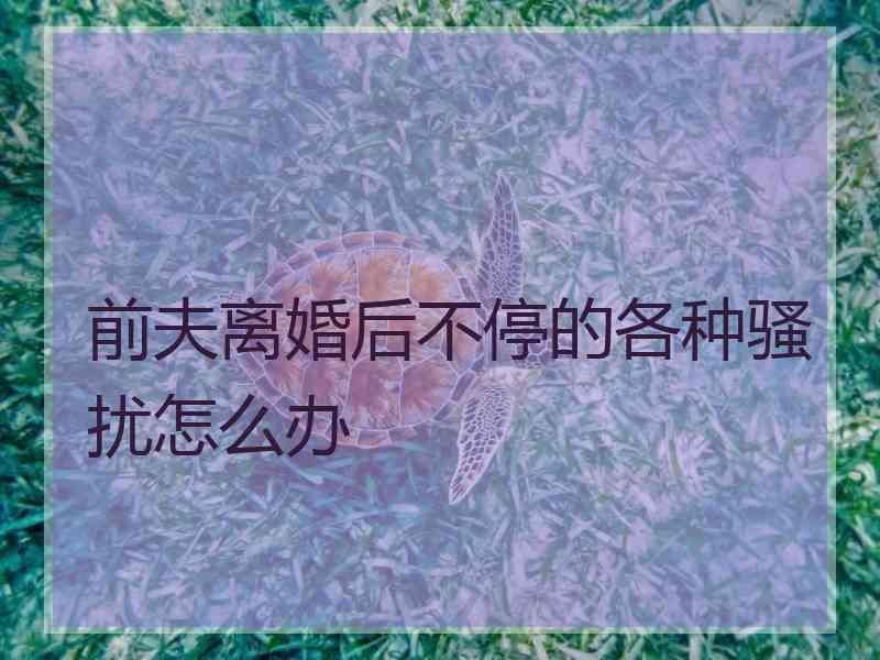 前夫离婚后不停的各种骚扰怎么办