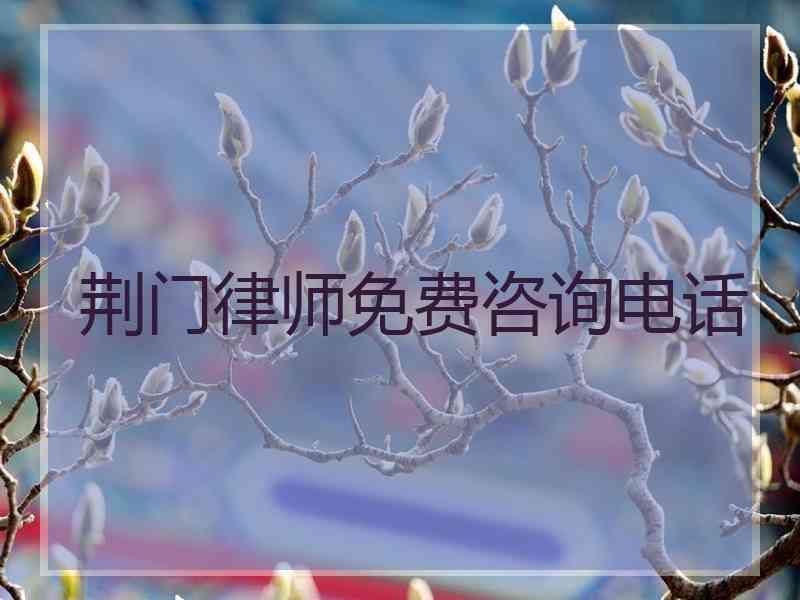 荆门律师免费咨询电话