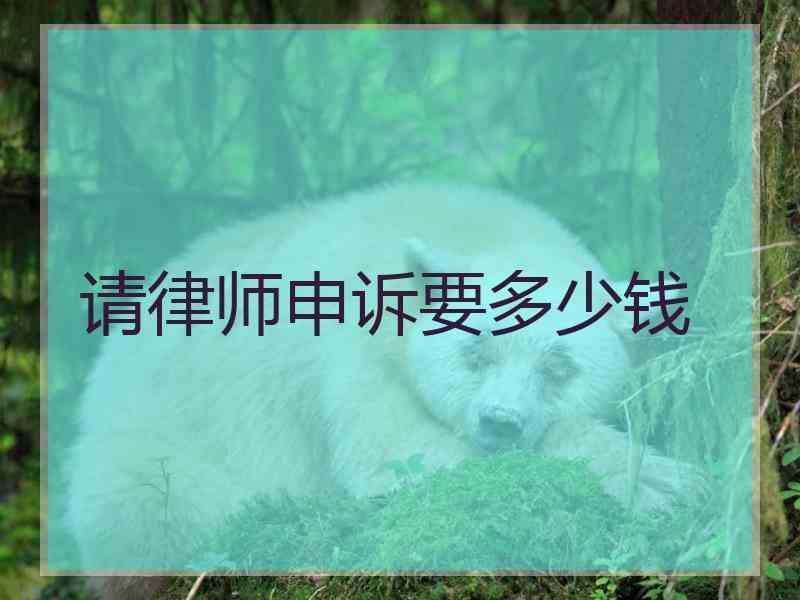 请律师申诉要多少钱