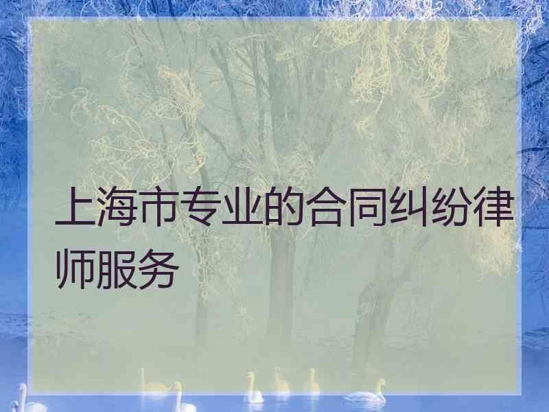 上海市专业的合同纠纷律师服务