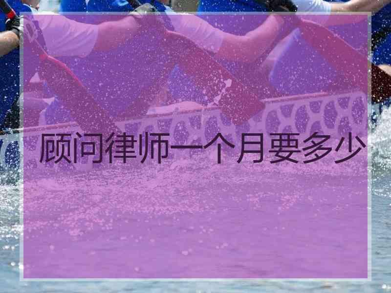 顾问律师一个月要多少