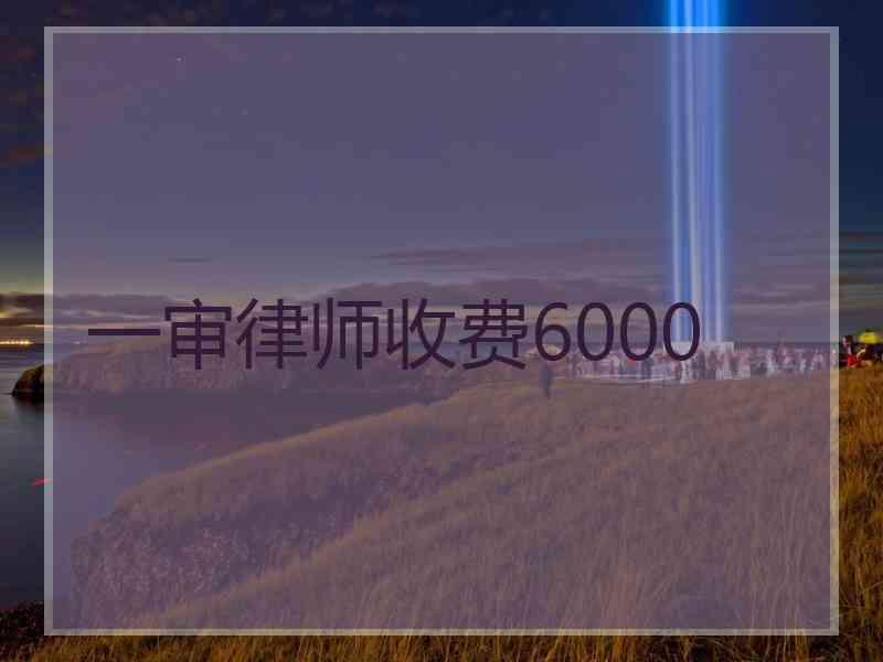 一审律师收费6000