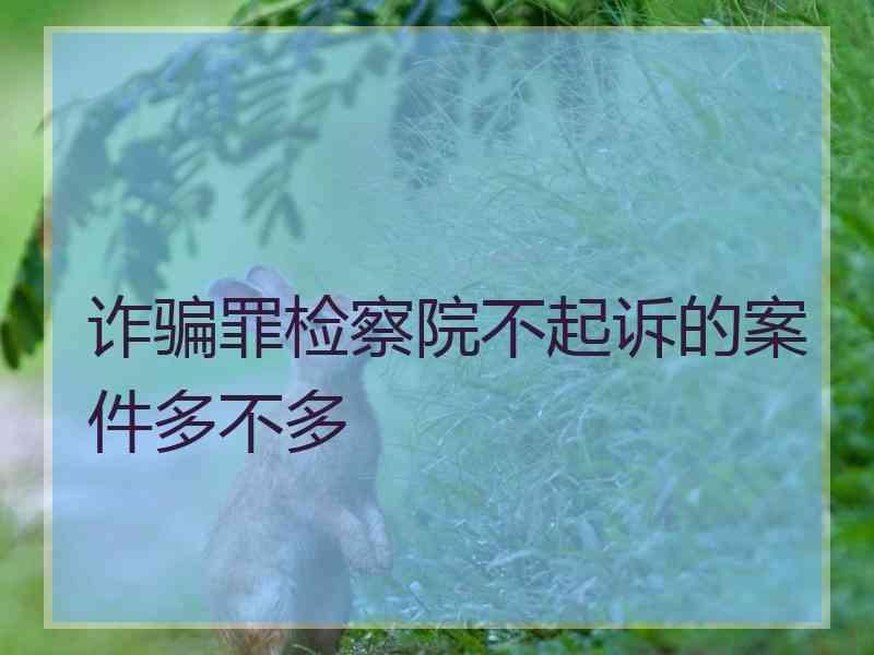 诈骗罪检察院不起诉的案件多不多