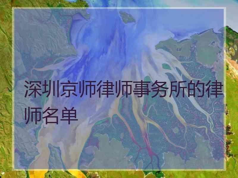 深圳律师事务所的律师名单