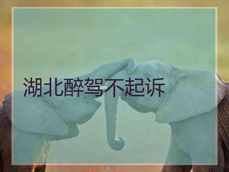 湖北醉驾不起诉