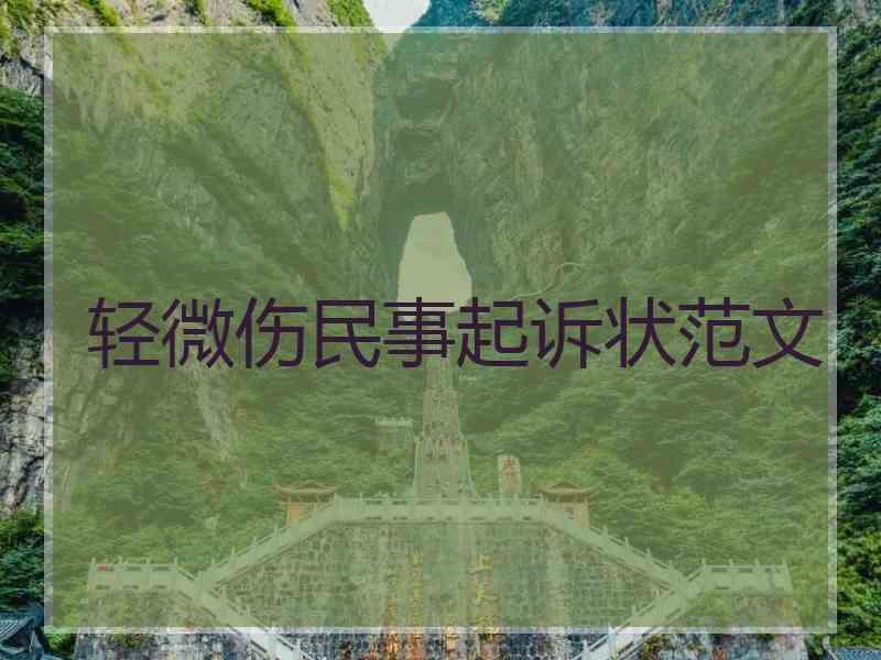 轻微伤民事起诉状范文