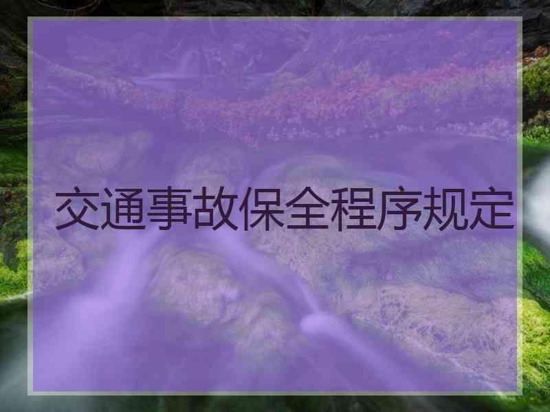 交通事故保全程序规定