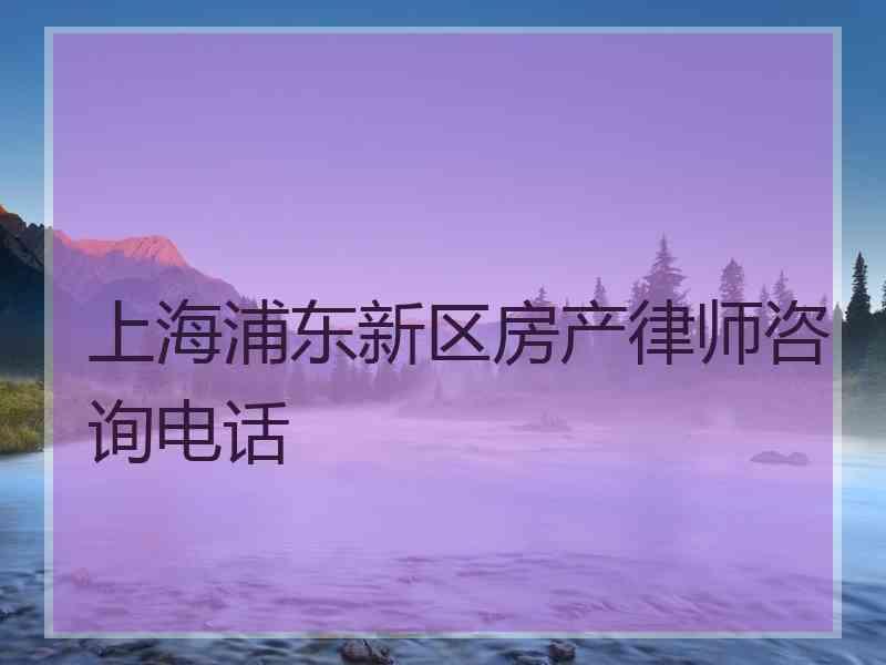 上海浦东新区房产律师咨询电话