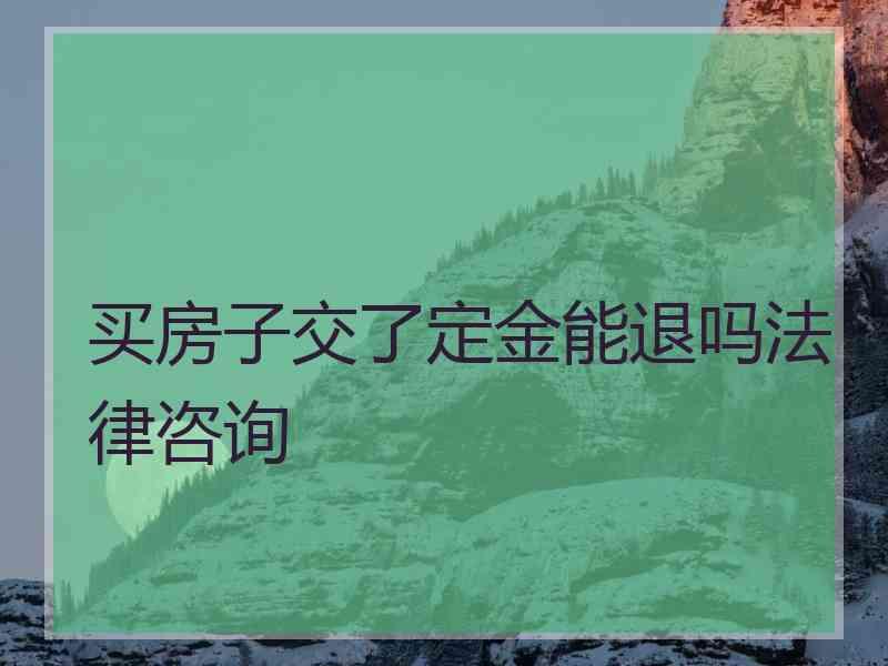 买房子交了定金能退吗法律咨询