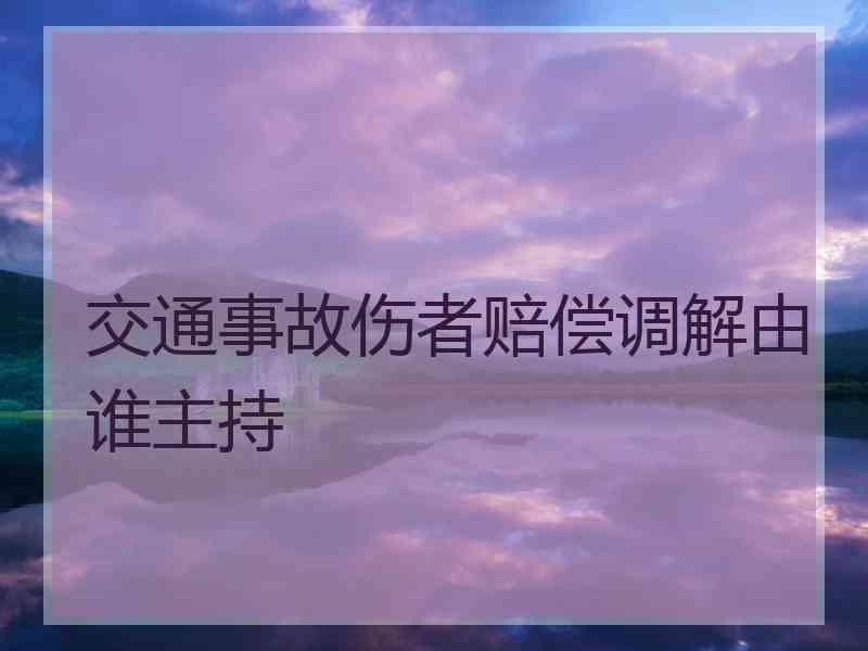 交通事故伤者赔偿调解由谁主持