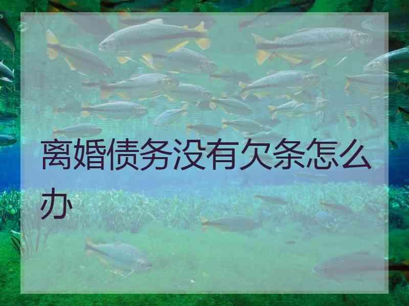 离婚债务没有欠条怎么办