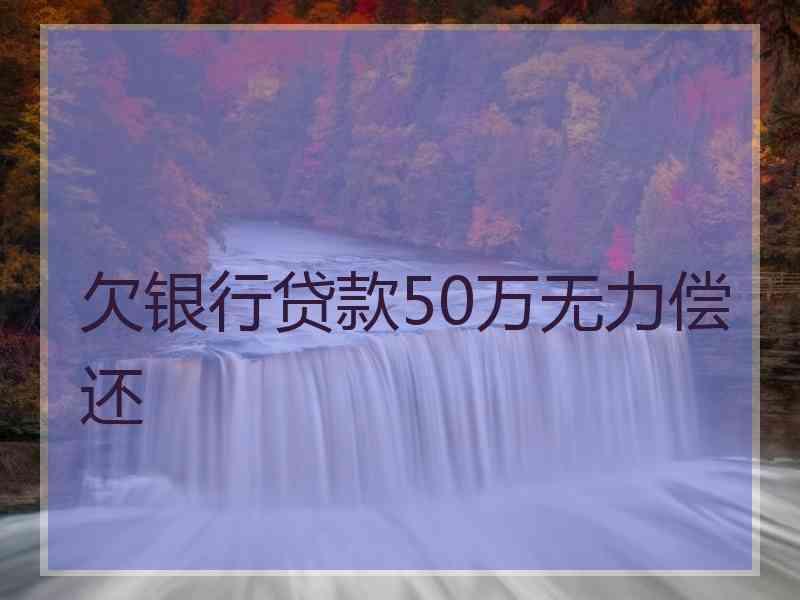 欠银行贷款50万无力偿还