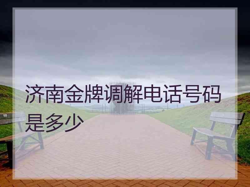 济南金牌调解电话号码是多少