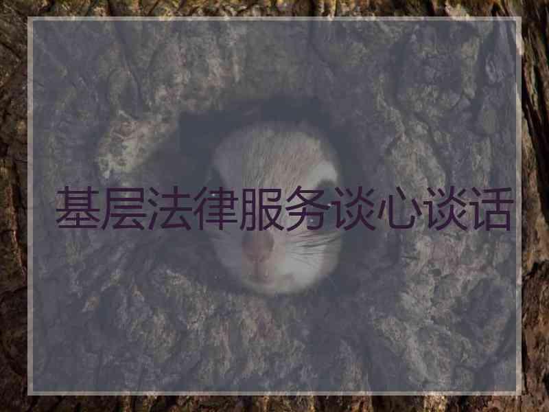 基层法律服务谈心谈话