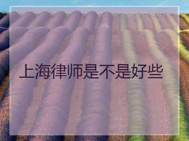 上海律师是不是好些