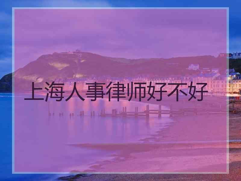 上海人事律师好不好