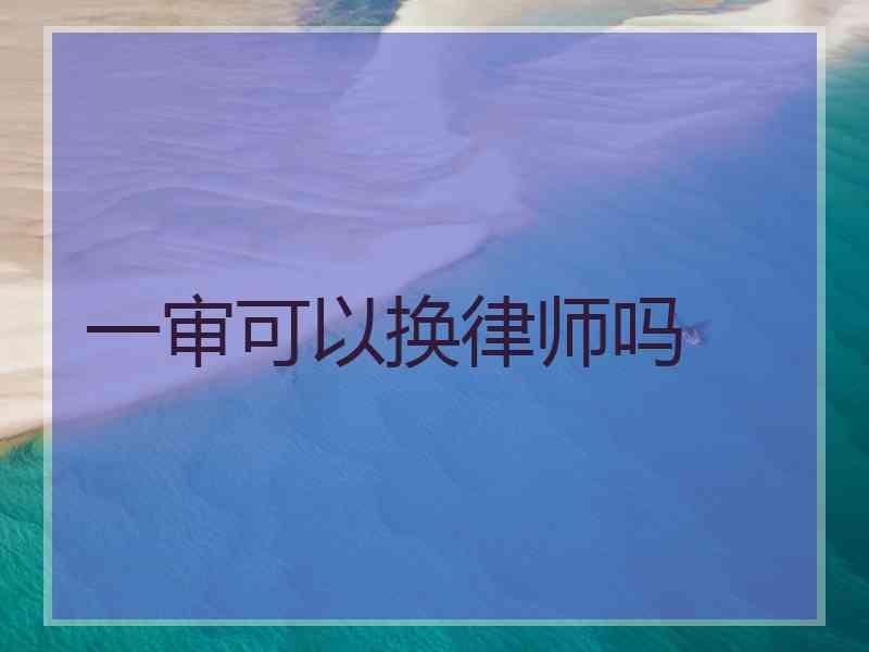 一审可以换律师吗