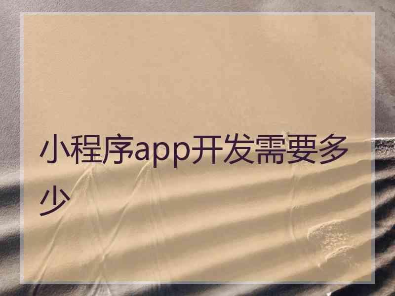 小程序app开发需要多少