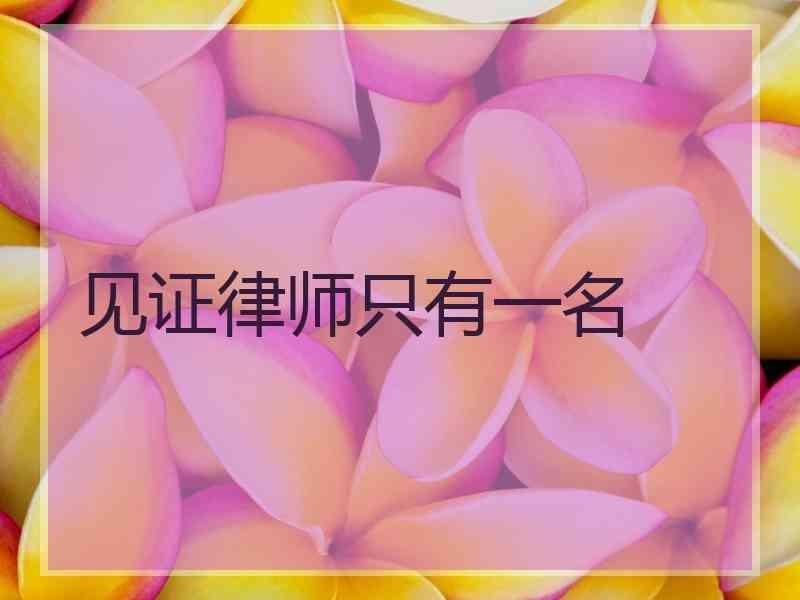 见证律师只有一名