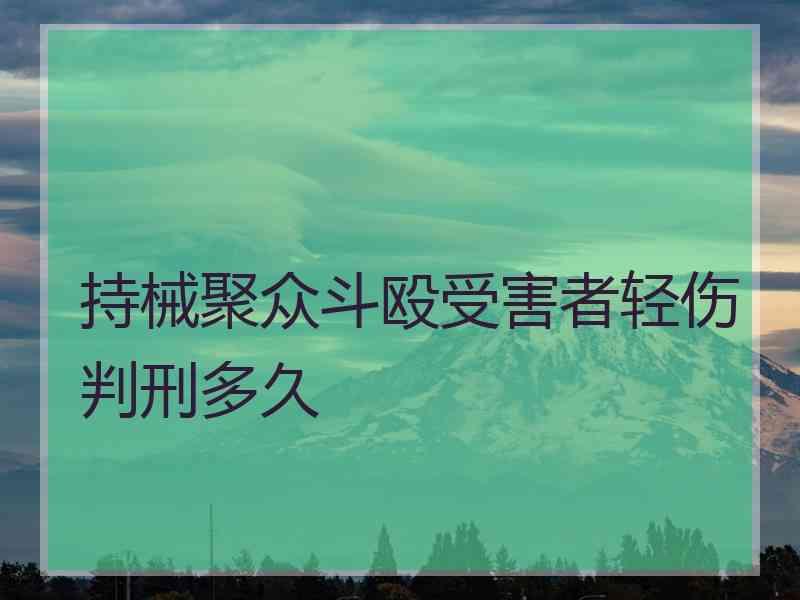 持械聚众斗殴受害者轻伤判刑多久