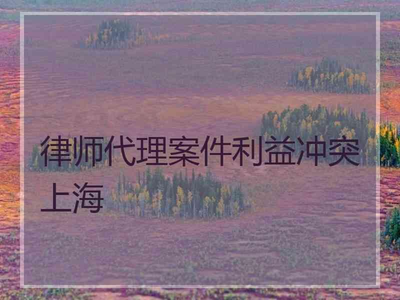 律师代理案件利益冲突上海