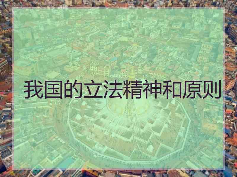 我国的立法精神和原则