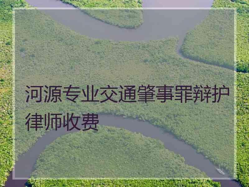 河源专业交通肇事罪辩护律师收费