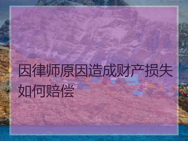 因律师原因造成财产损失如何赔偿