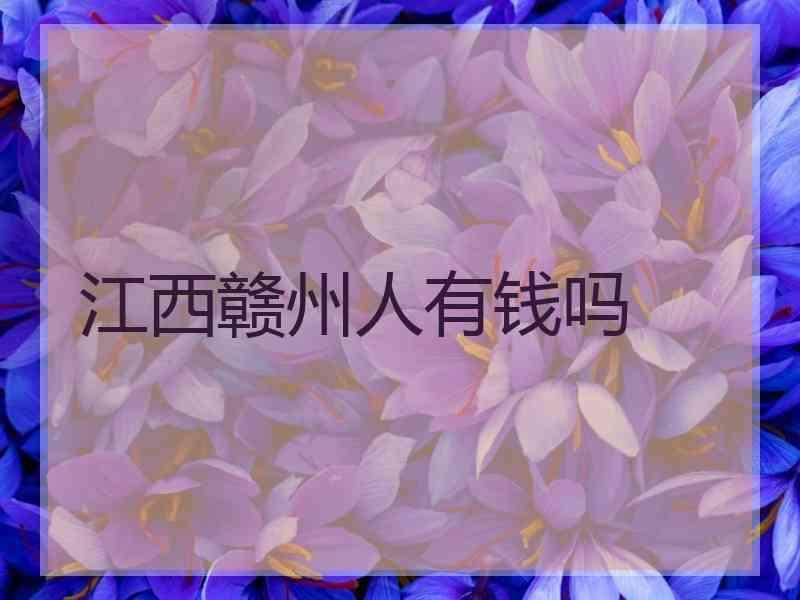 江西赣州人有钱吗