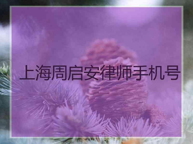 上海周启安律师手机号