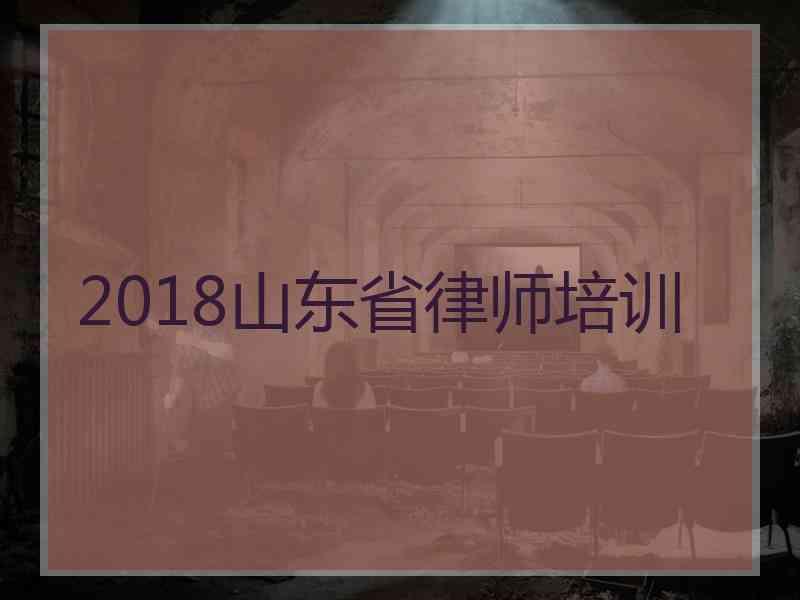 2018山东省律师培训