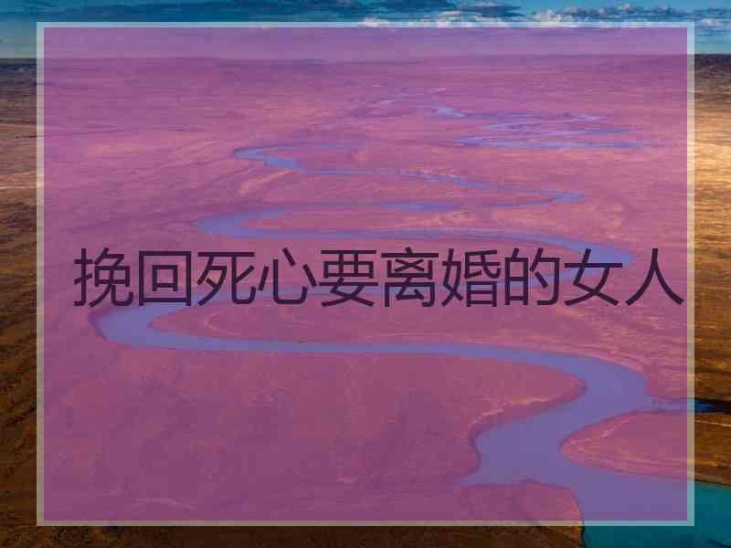 挽回死心要离婚的女人